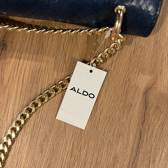 NWT Aldo Cross Body Chain Strap Bag Blue - Picture 5 of 8